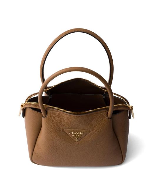 Prada Brown Liaison Small Leather Handbag