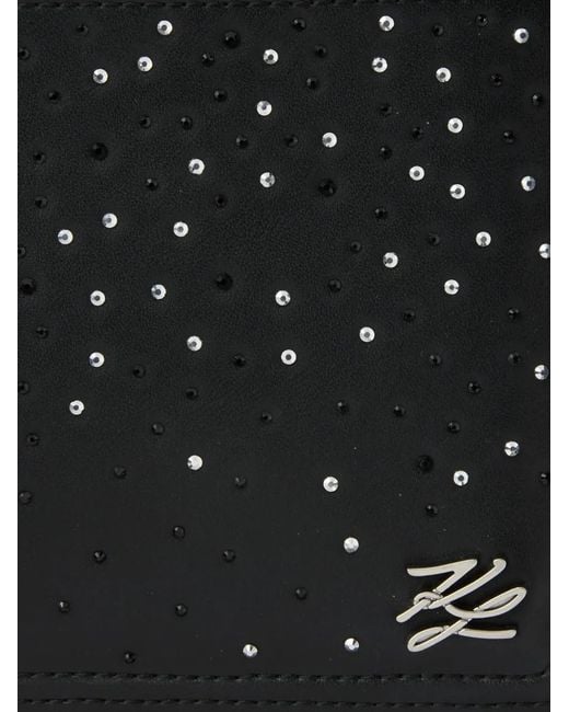Karl Lagerfeld Black K/Autograph Rhinestone Pouch for men