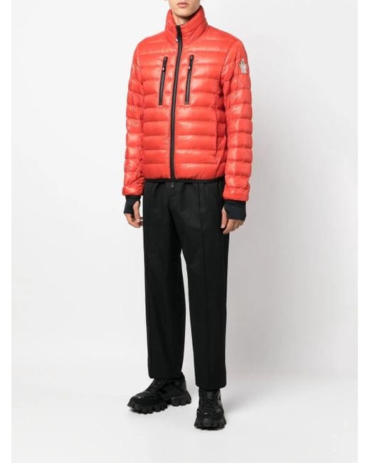 Moncler Red Logo-Patch Padded Jacket for men