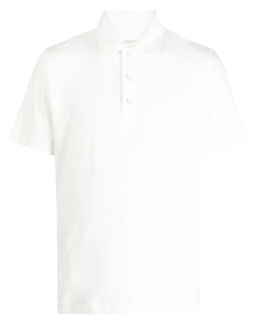 Rag & Bone White Classic Flame Cotton Polo Shirt for men