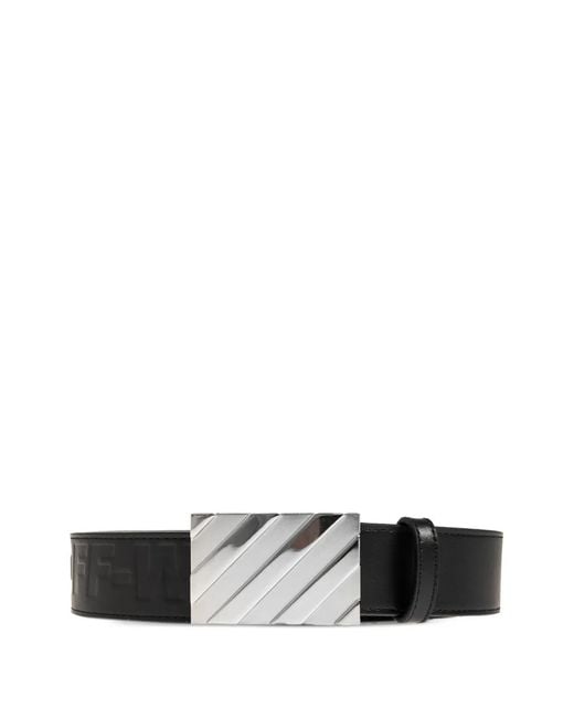 Off-White c/o Virgil Abloh White Embossed-Bucke Leather Belt for men