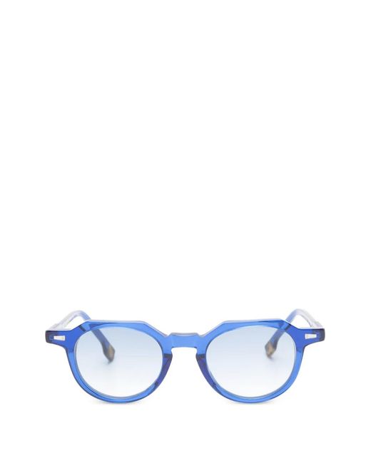 Kyme Blue Lars Geometric-Frame Sunglasses