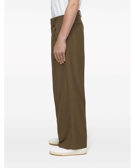 Closed Green Hobart Pleat-detail Wide-leg Trousers for men