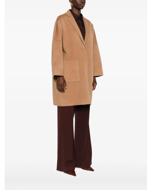 Semicouture Natural Patch-Pockets Coat