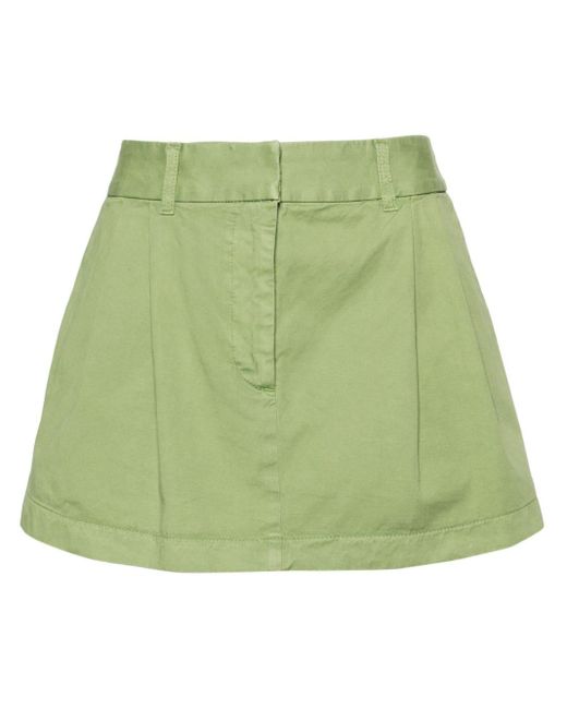 Stella McCartney Green Bubble Pleat-detailed Cotton Skirt