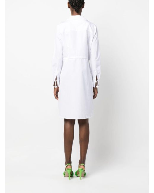 Fendi White Drawstring-waist Cotton Dress