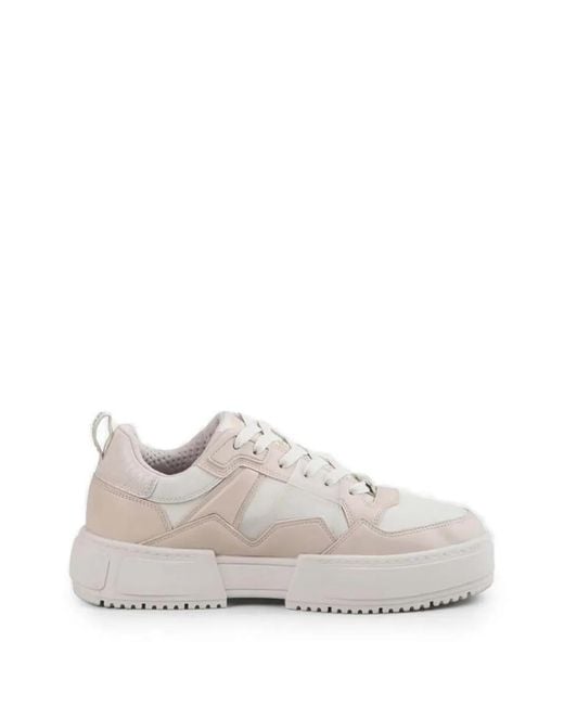 Buffalo White Panelled Platform Sneakers