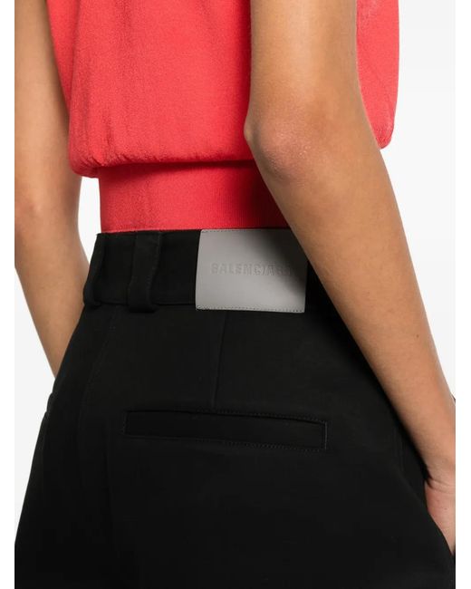 Balenciaga Black Inverted-Pleat Trousers