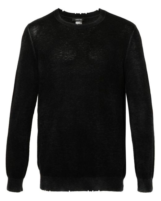 Maglione con effetto consumato di Avant Toi in Black da Uomo
