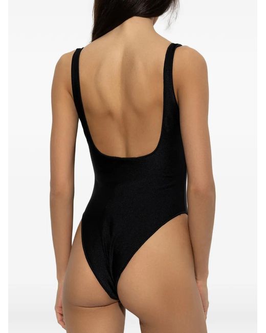 Oseree Black Gem-Embellished Swimsuit