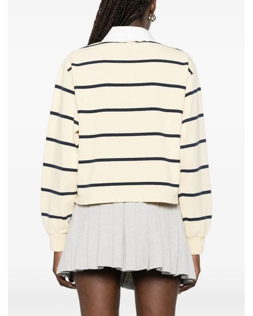 Sporty & Rich White Striped Polo Shirt