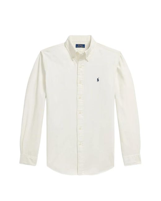 Polo Ralph Lauren White Custom Fit Corduroy Shirt for men