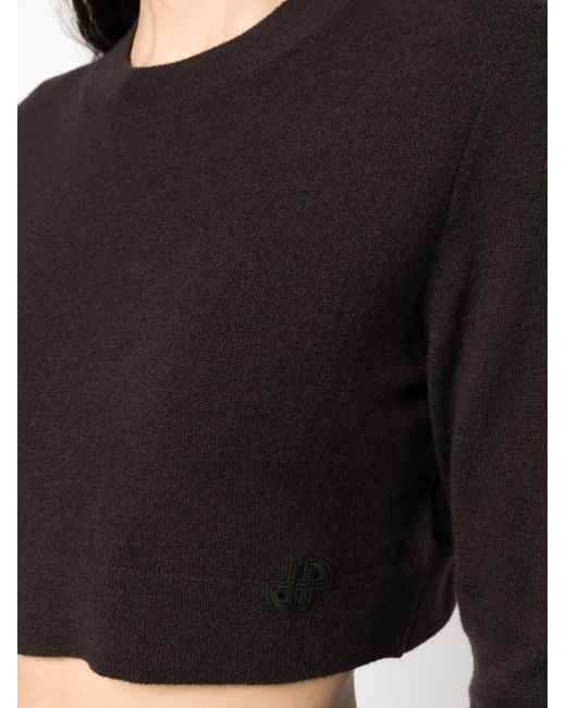 Patou Black Cropped-Pullover Mit Logo-Stickerei