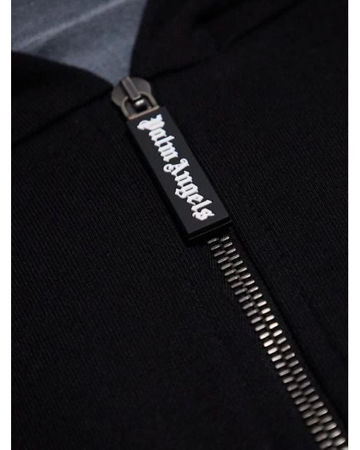 Palm Angels Blue Cotton Hoodie for men
