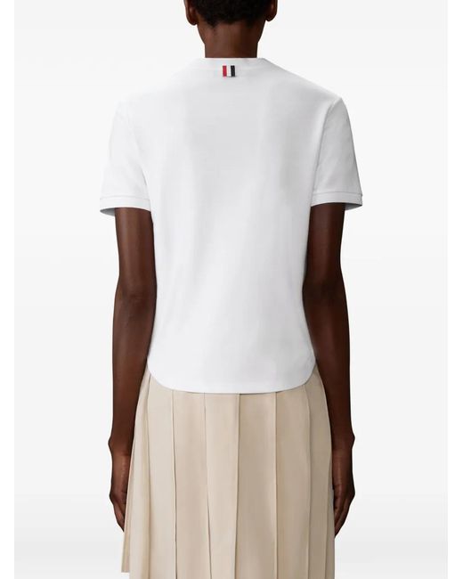 Thom Browne White Cotton T-Shirt