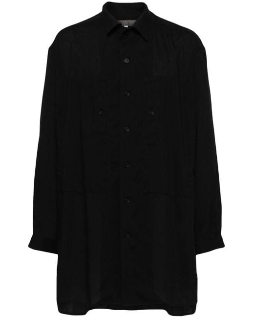 Camisa a paneles con botones Yohji Yamamoto de hombre de color Black