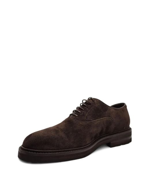 Henderson Brown Suede Oxford Shoes for men