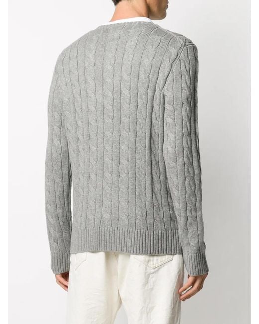 Polo Ralph Lauren Gray Cotton Cable-Knit Sweater for men