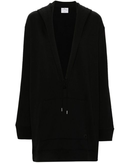 Robe courte Hyperbole à capuche Courreges en coloris Black