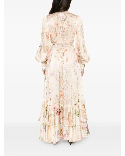 Camilla White Robe À Fleurs