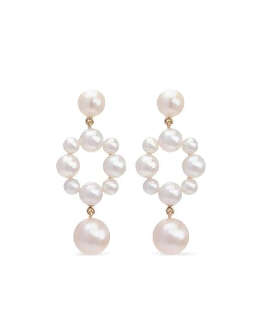 Sophie Bille Brahe Grande Nebula パール ピアス 14kイエローゴールド White