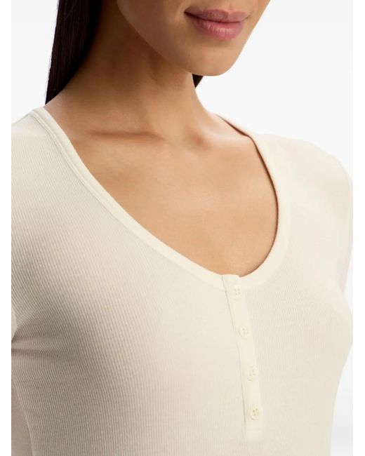 12 STOREEZ Natural Henley Buttoned Top