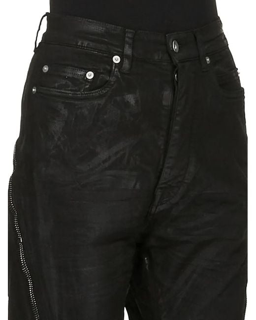 Rick Owens Black Hollywood Boan Banana Jeans mit Reißverschluss