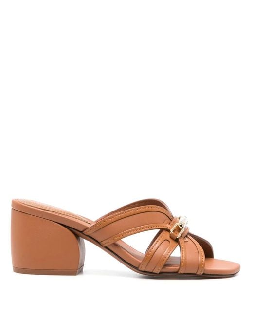 Zimmermann Brown Prisma 65Mm Leather Sandals