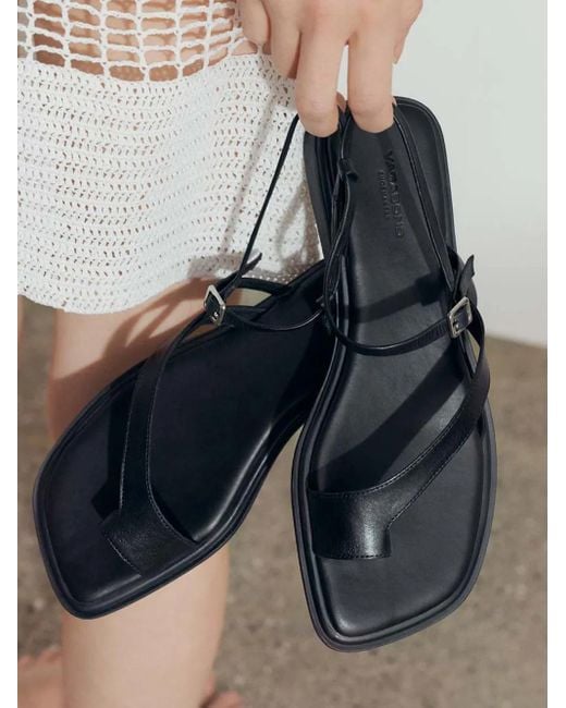 Vagabond Black Buckle-Fastening Leather Sandals