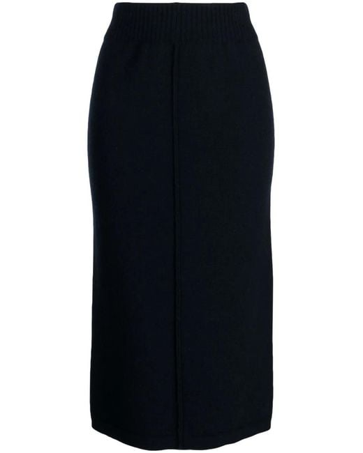Pringle of Scotland Black Elasticated-Waist Wool-Cashmere Blend Skirt
