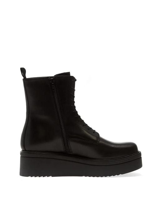 Vagabond Black Tara Lace-Up Leather Sneakers