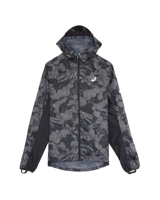 Asics Gray Fujitrail Graphic-Print Jacket for men