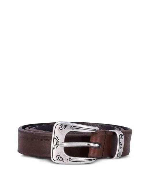 Mancini 1979 White Ceinture William En Cuir Gravé