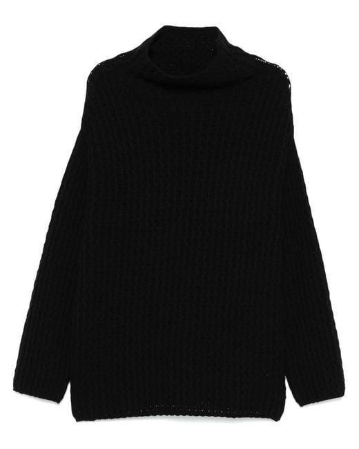 Forme D'expression Black Chunky Ribbed-Knit Sweater for men