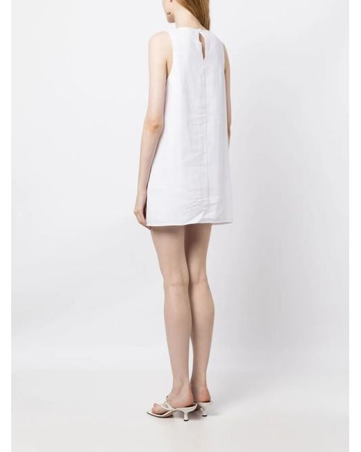 Reformation White Jessi Linen Minidress