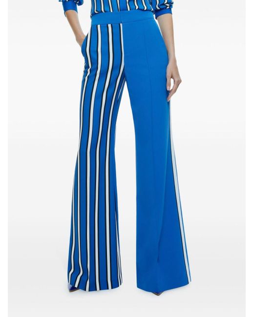 Alice + Olivia Blue Dylan High-rise Palazzo Pants