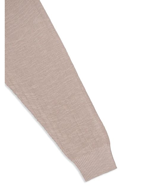 Frescobol Carioca Brown Ribbed Crew-Neck Jumper for men