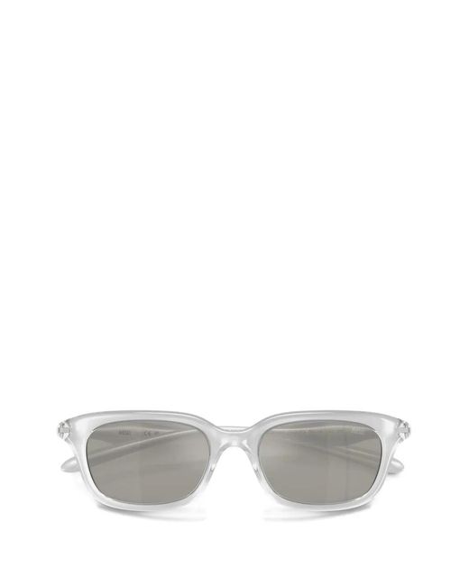 DIESEL White Rectangle-Frame Sunglasses