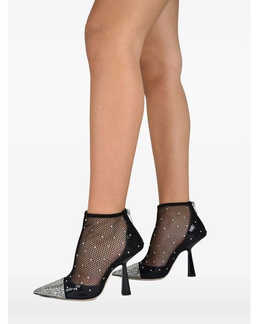 Jimmy Choo Black Kix Crystal-Embellished Ankle Boots