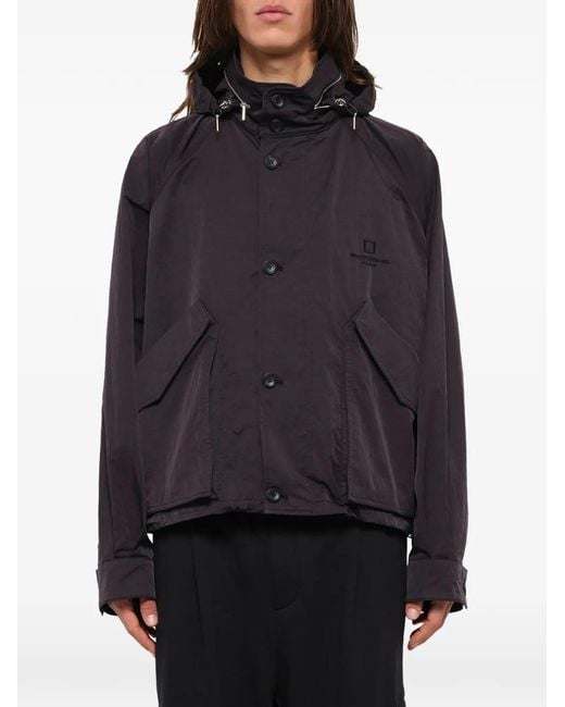 Wooyoungmi Blue Double-Pocket Hooded Jacket for men