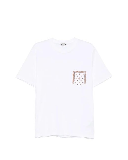 Jacob Cohen White Paisley-Print Pocket T-Shirt for men