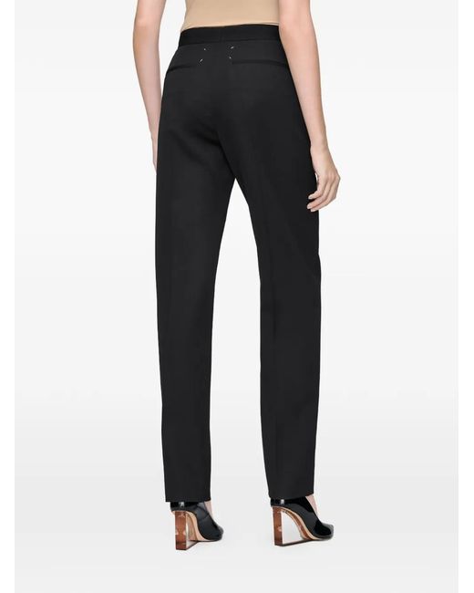 Maison Margiela Black Straight-Leg Virgin Wool Trousers