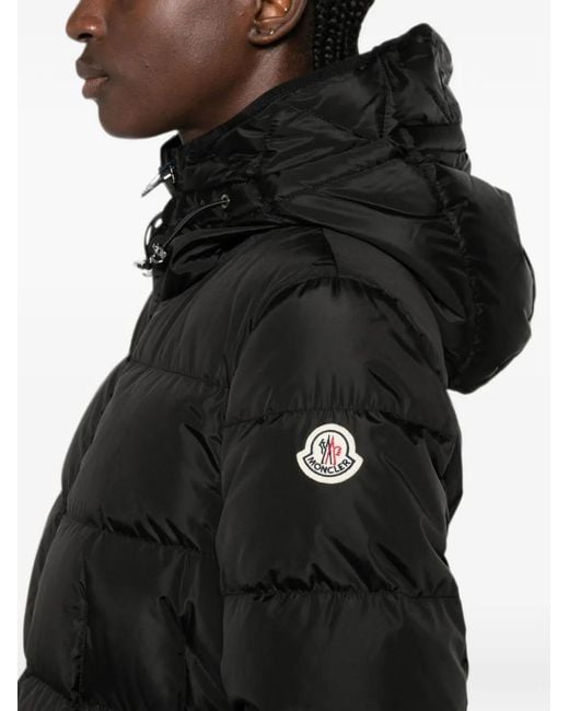 Moncler Black Quilted Hooded Coat