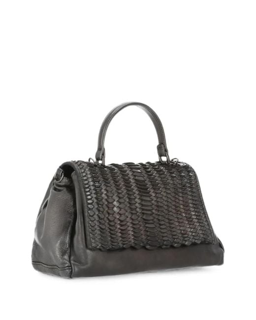 Reptile's House Black Mirage Leather Tote Bag