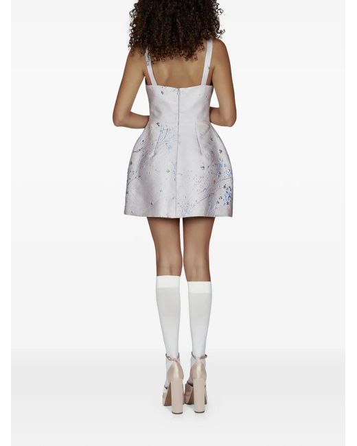 Mia Peculiar White Button-Embellishment Mini Dress