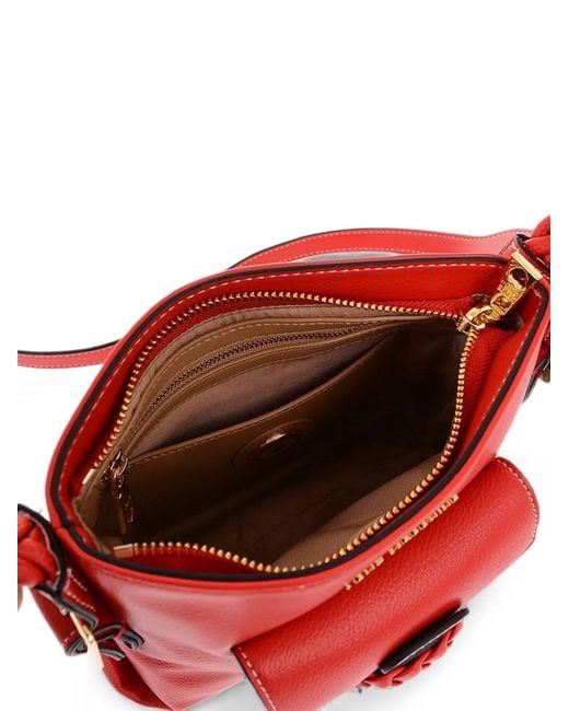 Love Moschino Red Braided-Detail Cross Body Bag