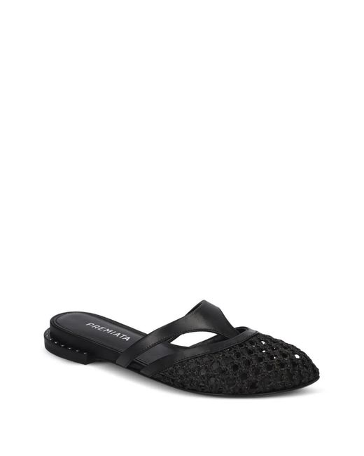 Premiata Black Mules Plates Tressées À Détails De Clous