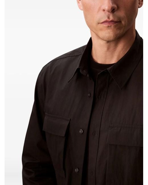 Calvin Klein Black Pocket Long-Sleeved Shirt for men