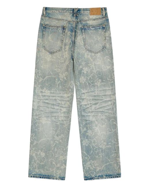 Kidsuper Men's Blue Floral-Pattern Jeans
