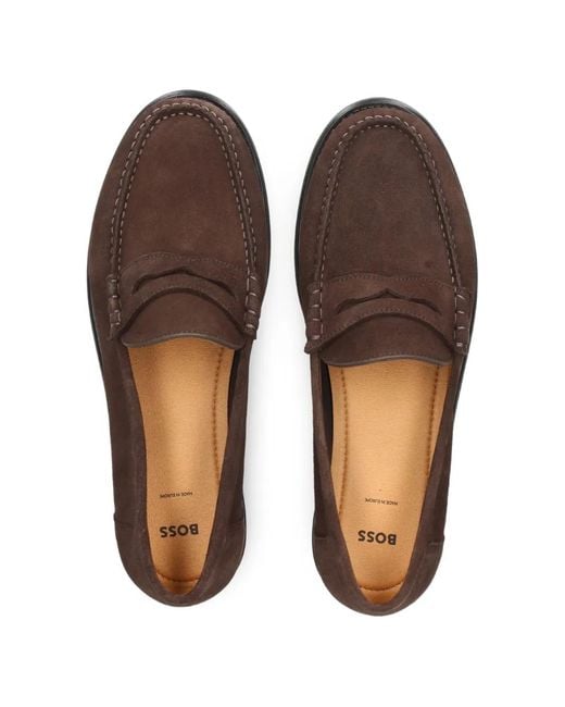Boss White Penny Loafers for men